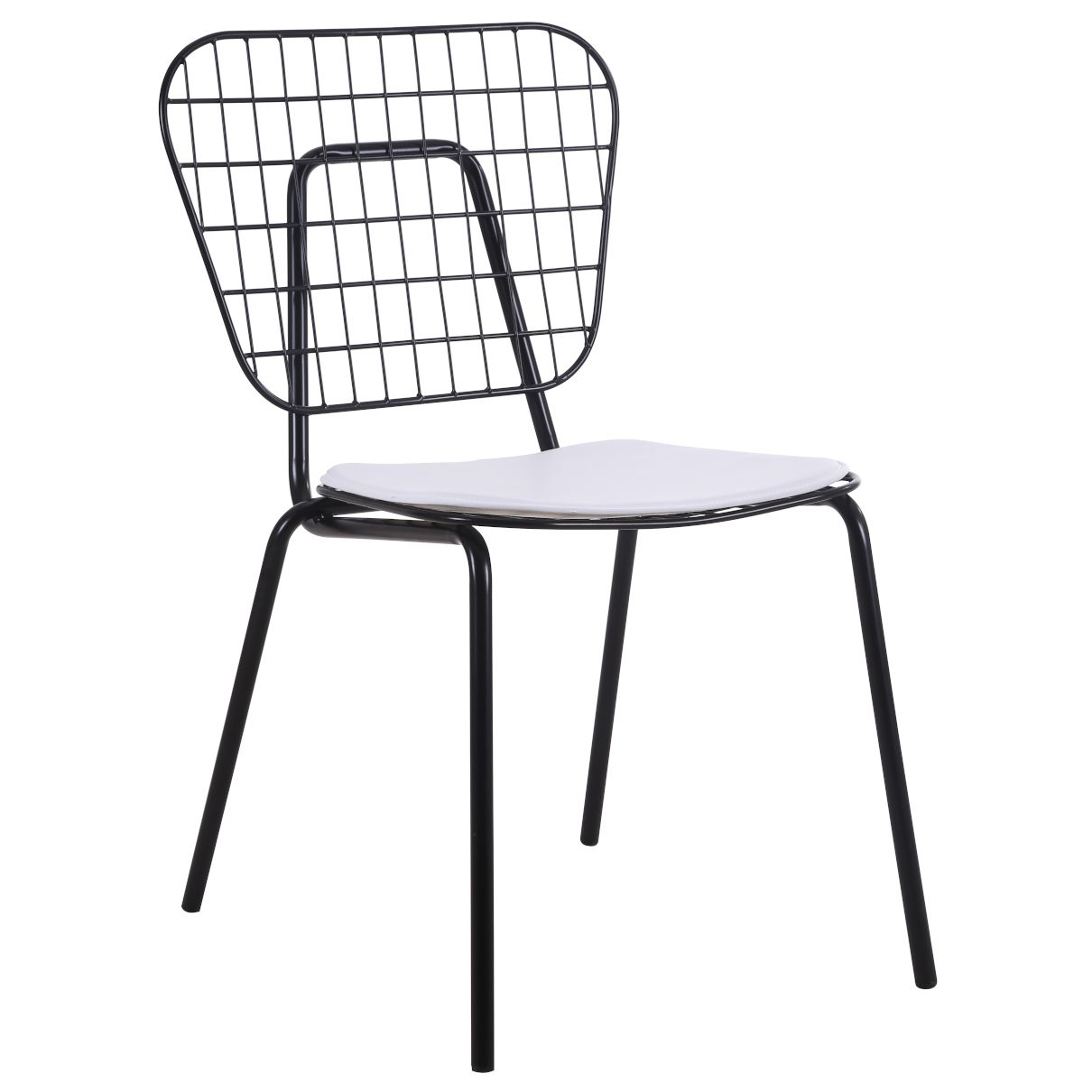 ALNUS Metal Chair With Black Pillow 53x55x79cm