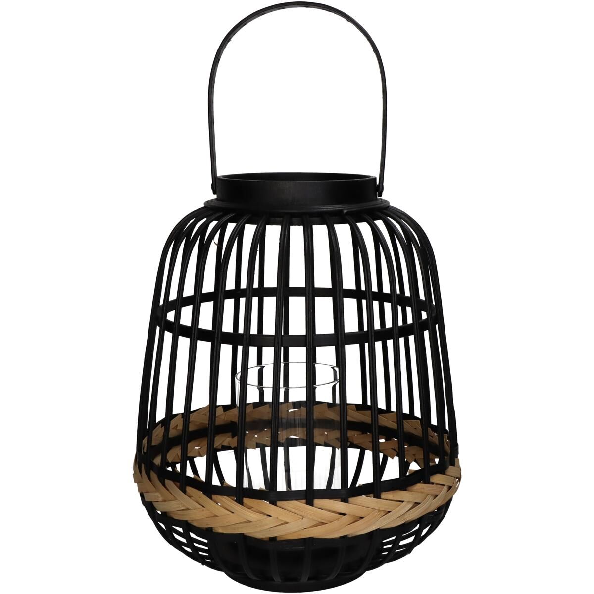 Lantern Bamboo Black 29.5x29.5x34.5cm