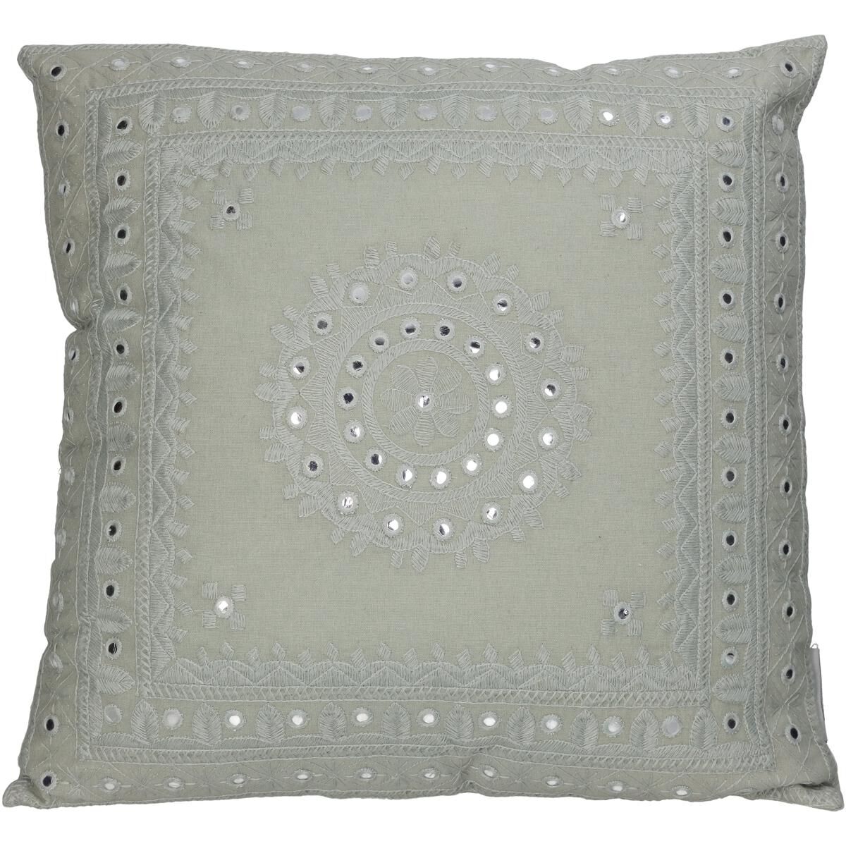 Cushion Mirror Cotton Ecru 45x45cm