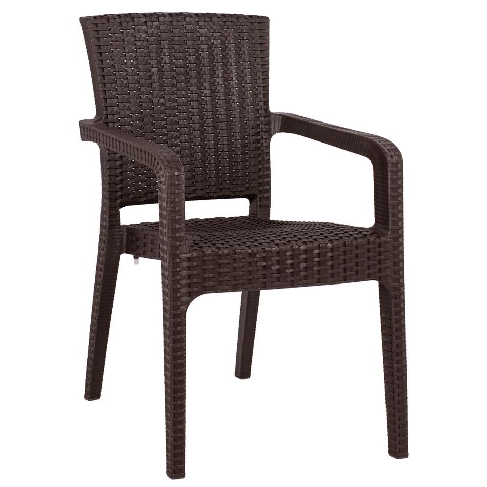 Garden Chair Brown Rattan 58x55x87cm