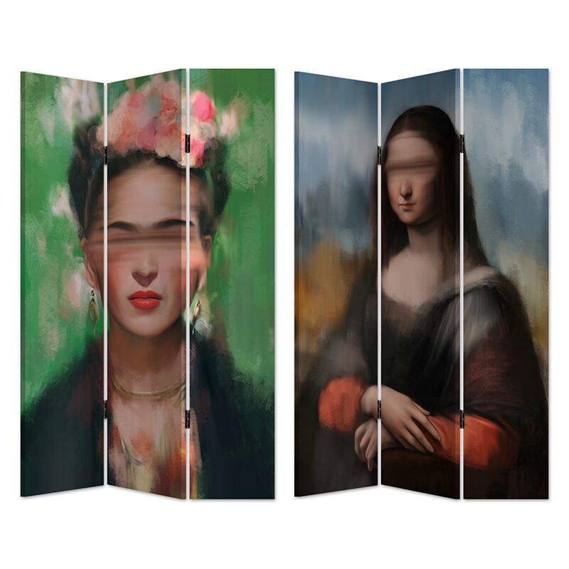 "Mona Lisa and Frida" Screen Canvas / Wood 120x180x2.5cm