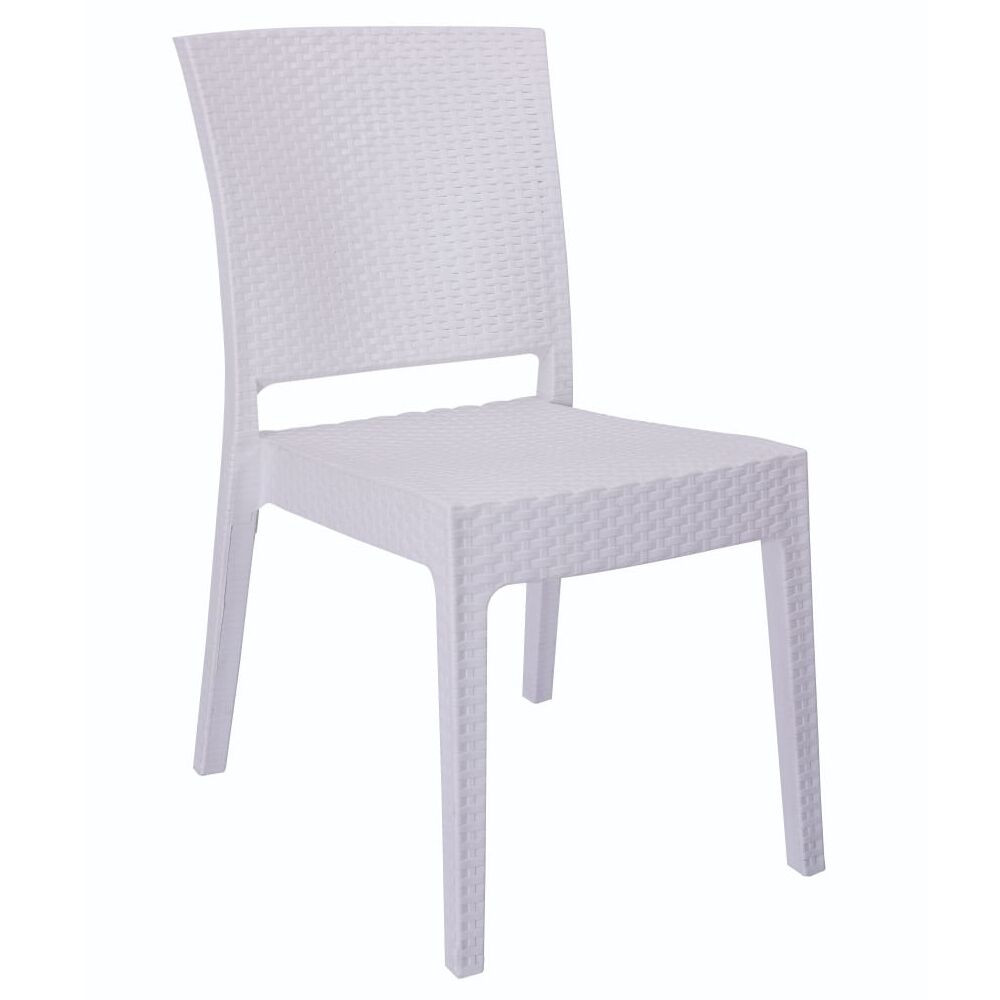 Garden Chair White Rattan 47x55x87cm