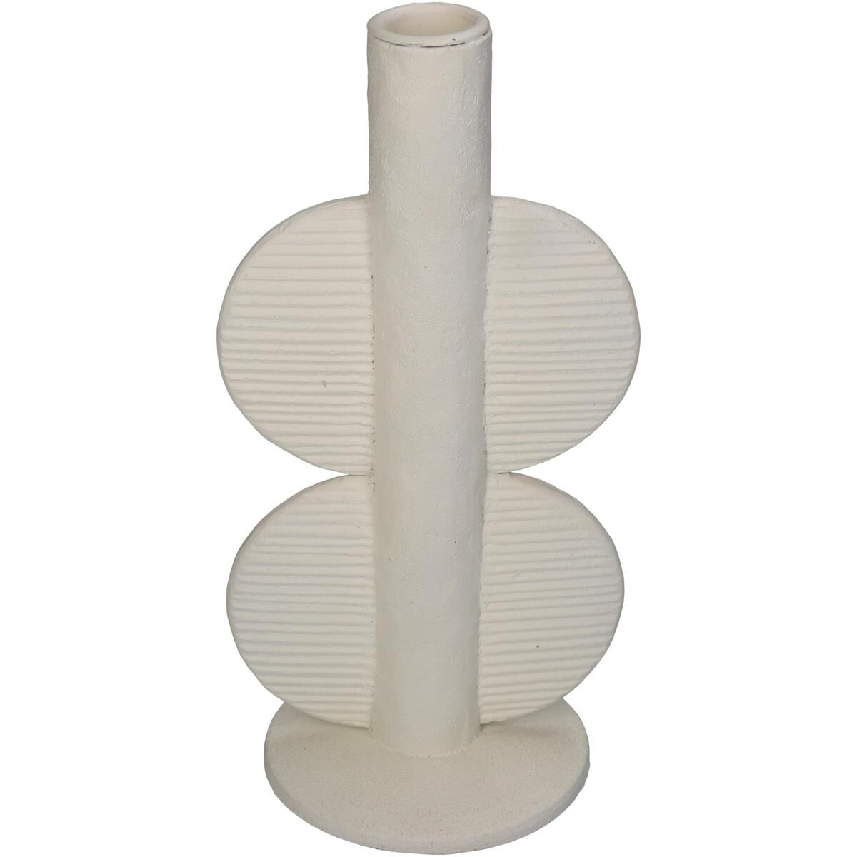 Candle Stick Polyresin Ivory 11x9x22cm