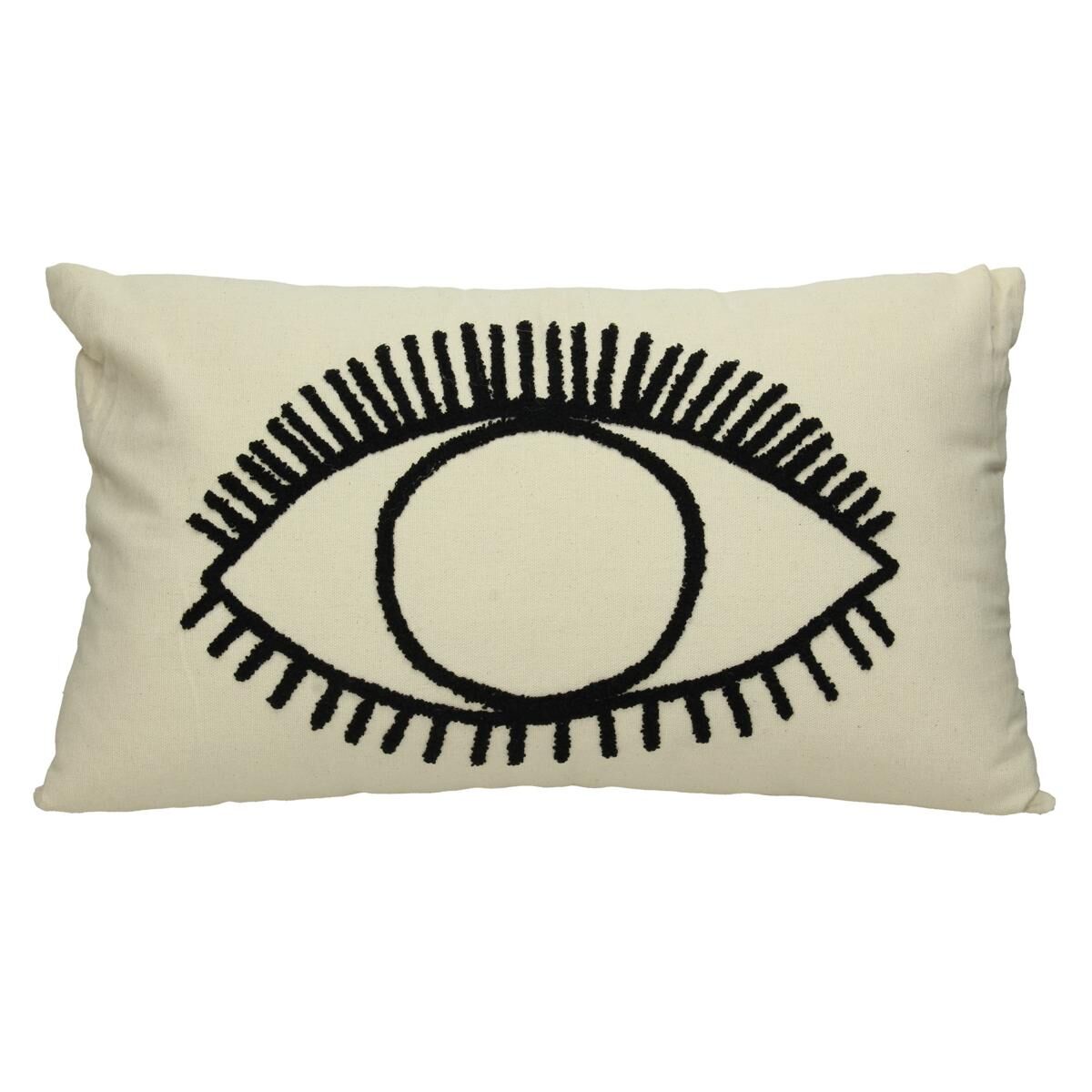 Cushion Eye Cotton Ivory 35x50cm
