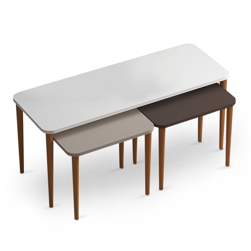 Omega Megapap melamine coffee table and side tables in white - cappuccino - brown color κυπρος