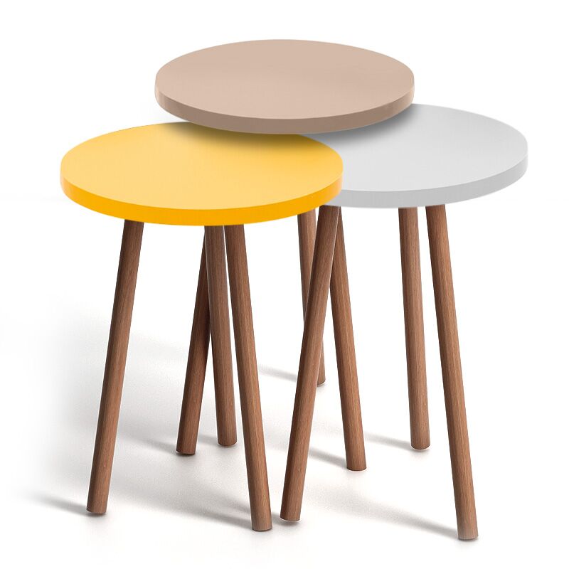 Roma Megapap melamine side tables in white - cappuccino - yellow color κυπρος
