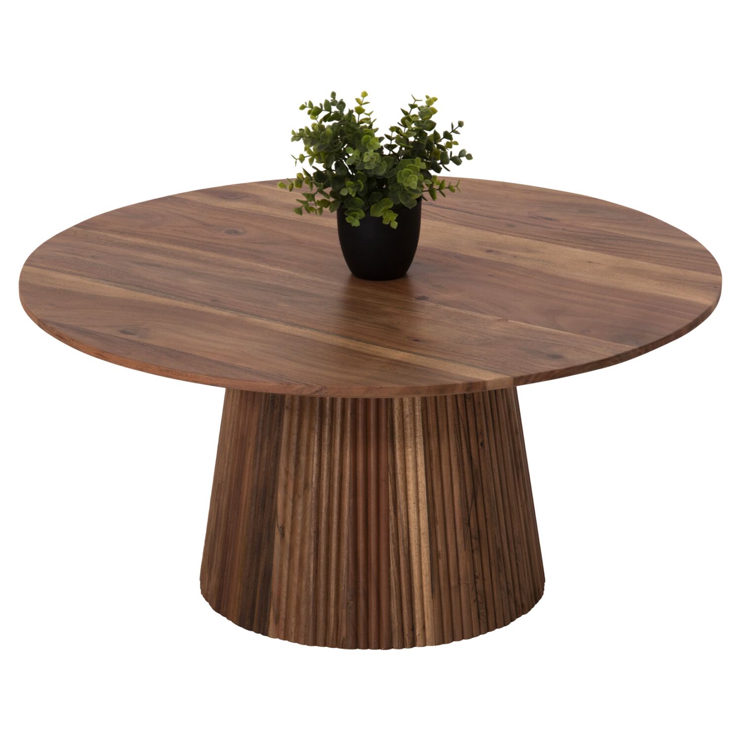 COFFEE TABLE ROUND GROOT HM9697 SOLID ACACIA WOOD IN NATURAL COLOR Φ80x48Hcm.