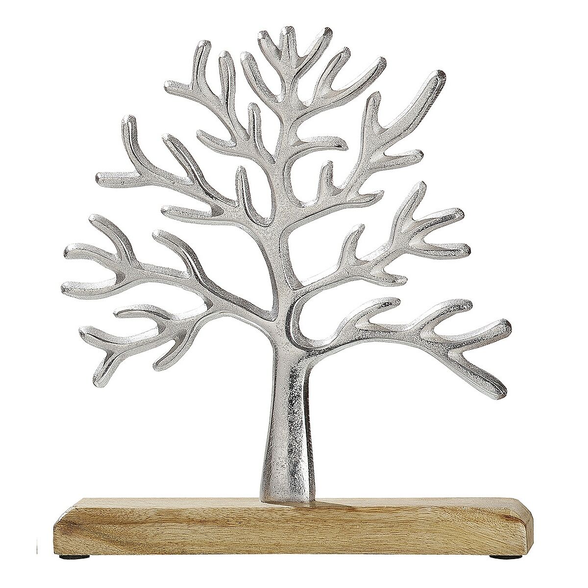 Διακοσμητικό ArteLibre Δέντρο Της Ζωής Σε Βάση Ασημί/Φυσικό Αλουμίνιο/Ξύλο 23x5x26cm