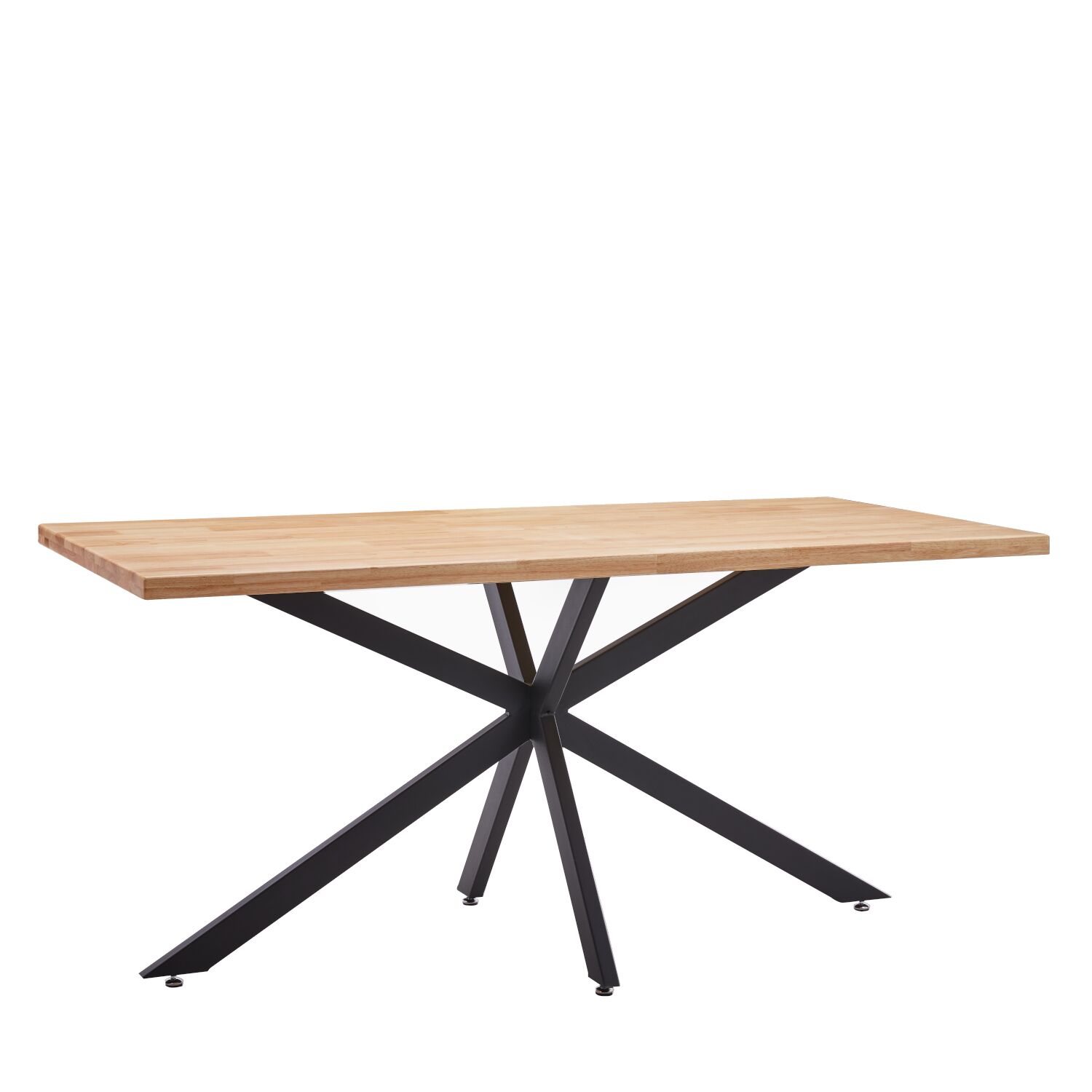 DRYOPIS Dining Table Natural/Black Wood/Metal 160x80x75cm