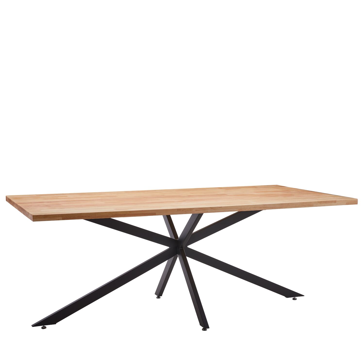 DRYOPIS Dining Table Natural/Black Wood/Metal 180x80x75cm
