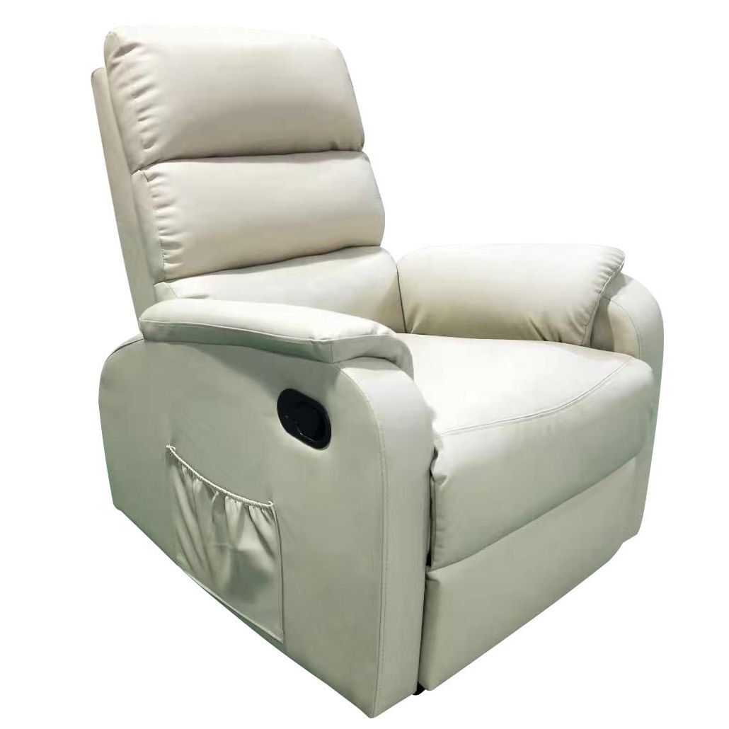 Recliner Chair With Massage HANA Beige PU 77x90x99cm