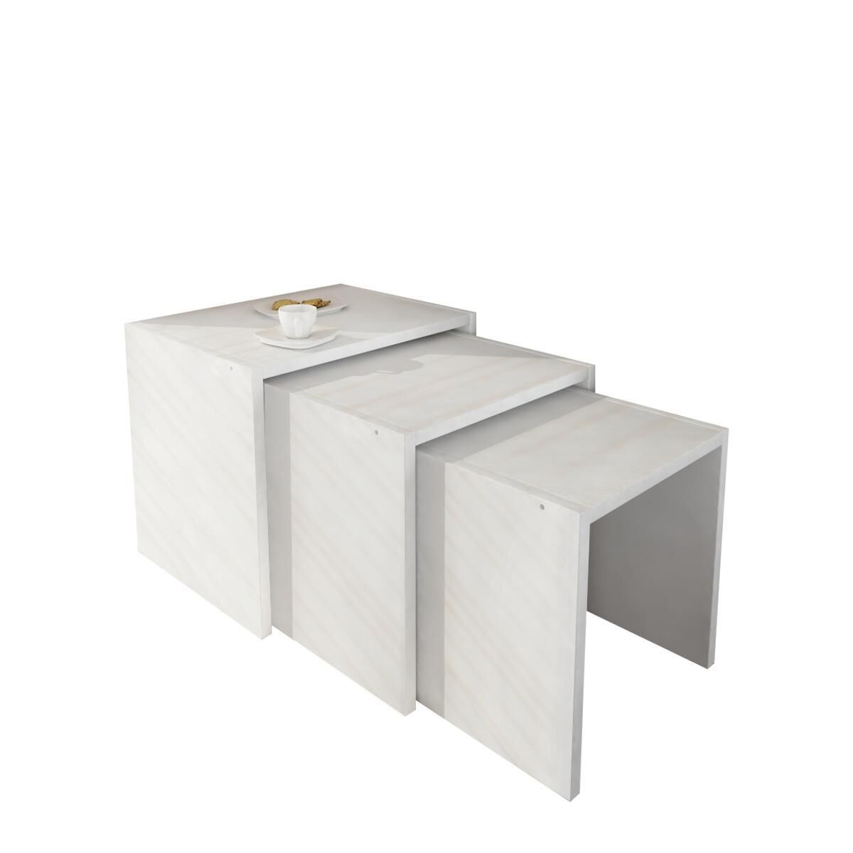 KISIRIA Coffee Table White Chipboard/Melamine 44.5x35x38.5cm 3pcs Set