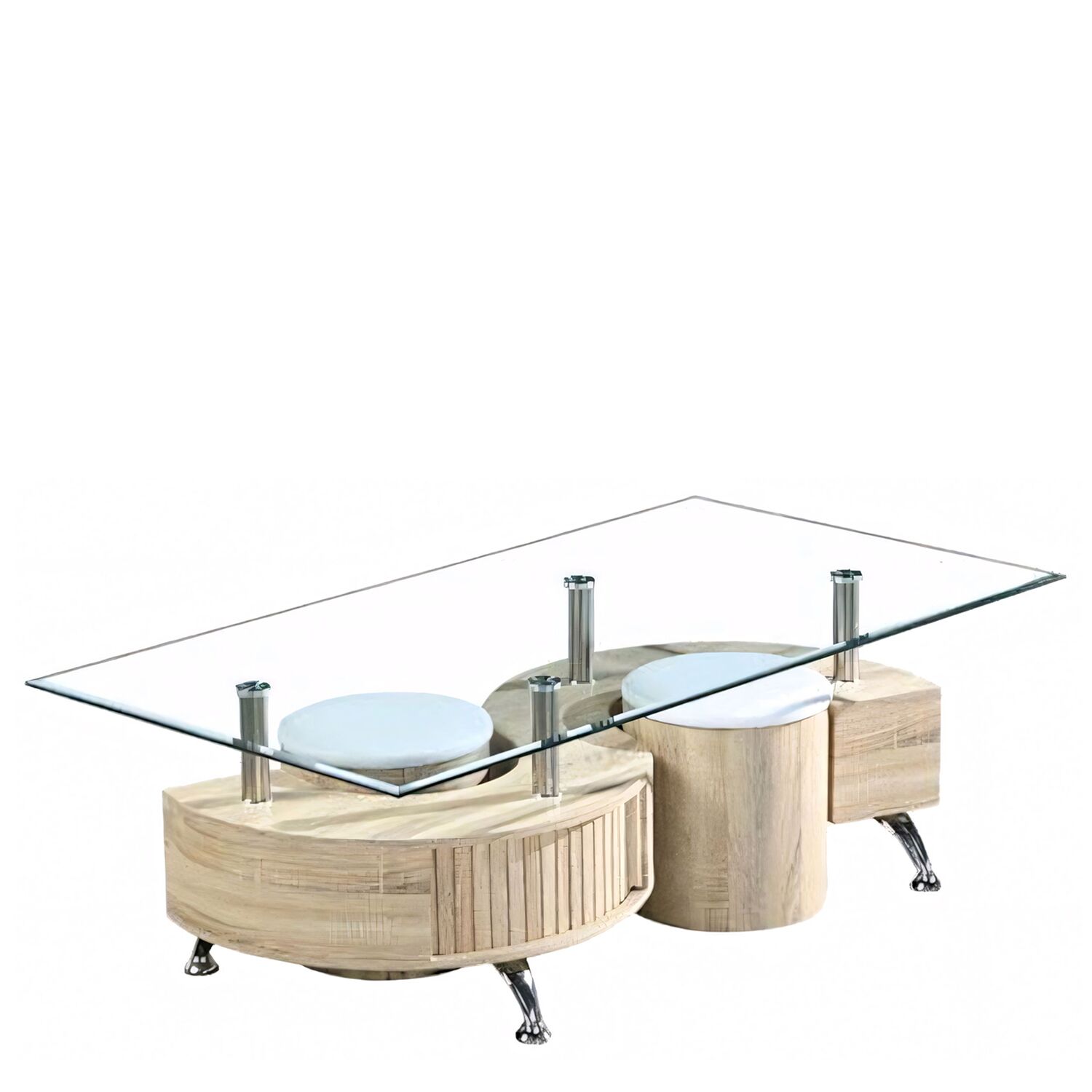 Coffee table BROMELYA Transparent / Sonoma 130x70x45cm
