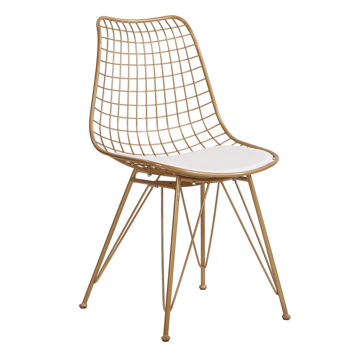 FAGUS Metal Chair With Gold Pillow 49x58x83.5cm