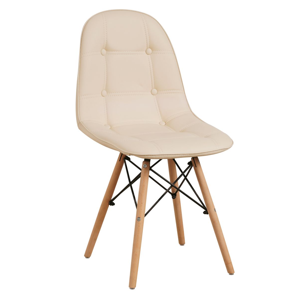 PEEP chair Beige PVC / Wood 44x52.5x84cm