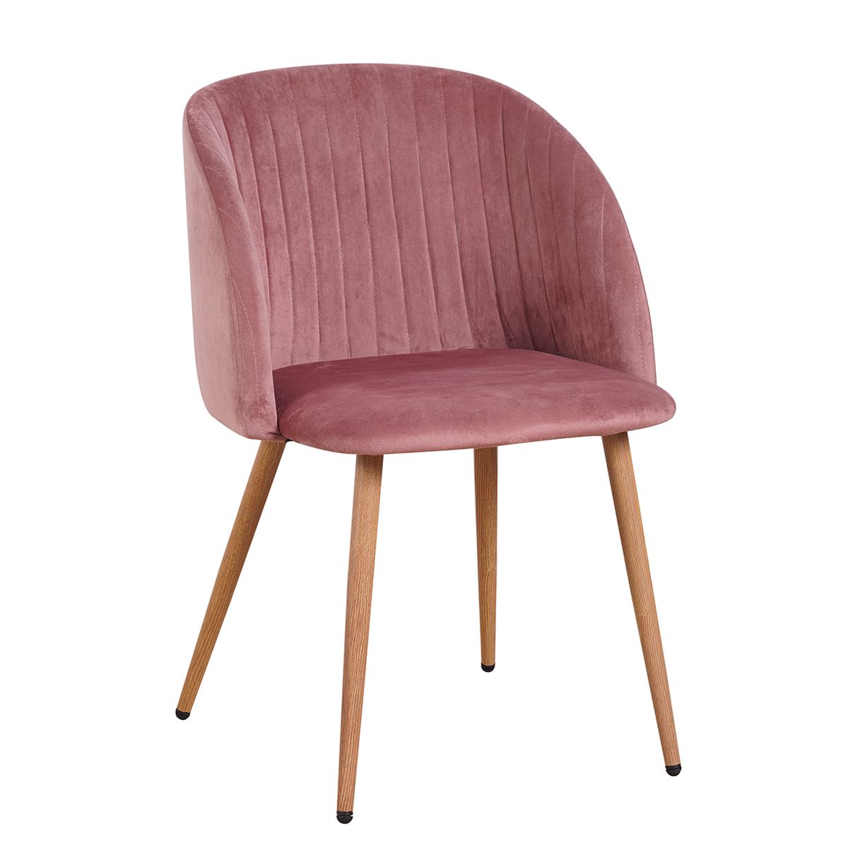 Chair KINGFISHER Pink Fabric / Metal 54x55x83cm