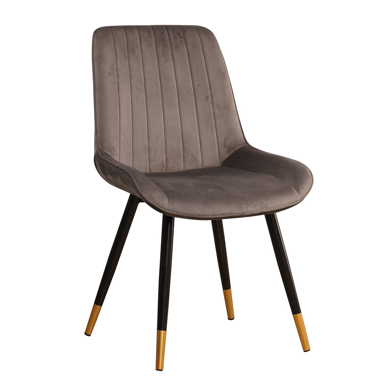 MOSEY Chair Gray Velvet/Metal/Wood 52x57x85cm
