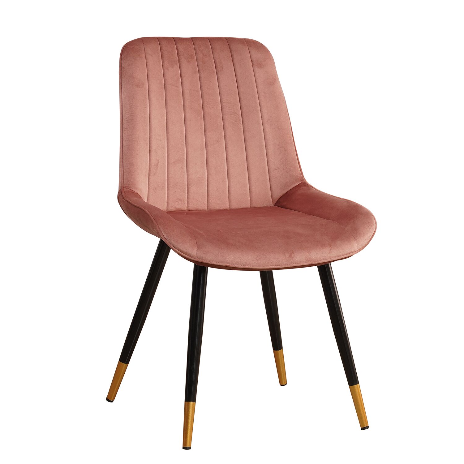 MOSEY Chair Pink Velvet/Metal/Wood 52x57x85cm
