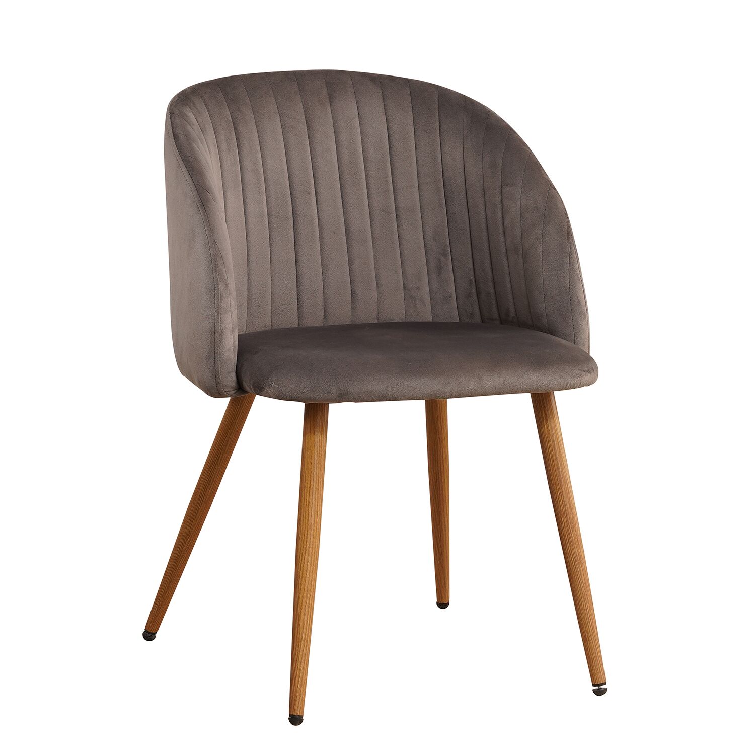 KINGFISHER Chair Dark Gray Velvet/Metal/Wood 54x55x83cm