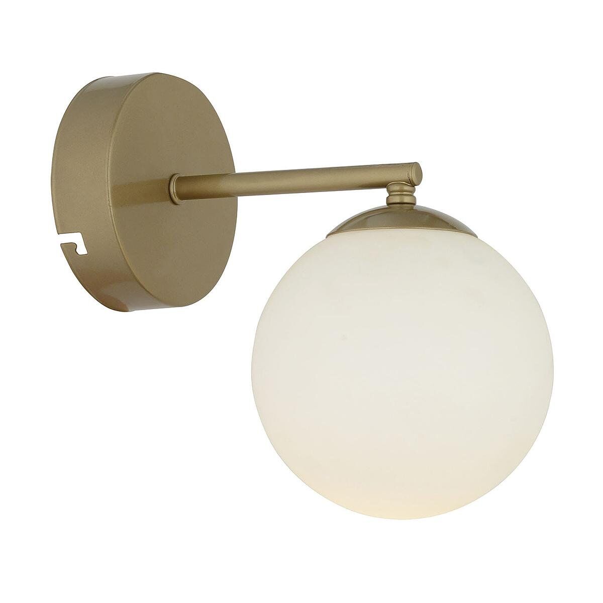 ELV Wall Lamp Antique/White Metal/Glass 15x17cm