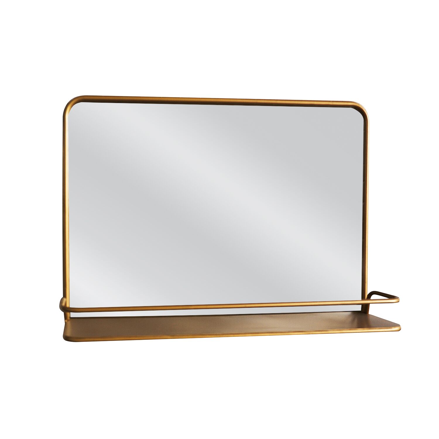 EORL Wall Mirror With Shelf Gold Metal/Glass 60x13x40cm