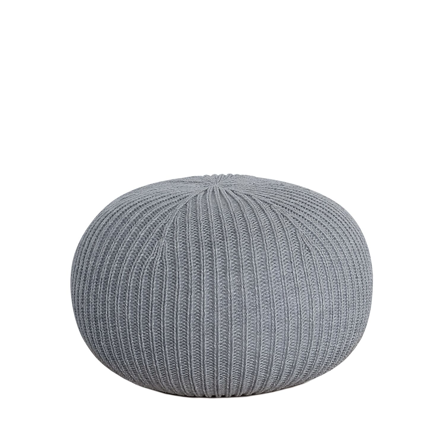 GULRU Pouf Removable Cover Gray Knitted 50x50x35cm