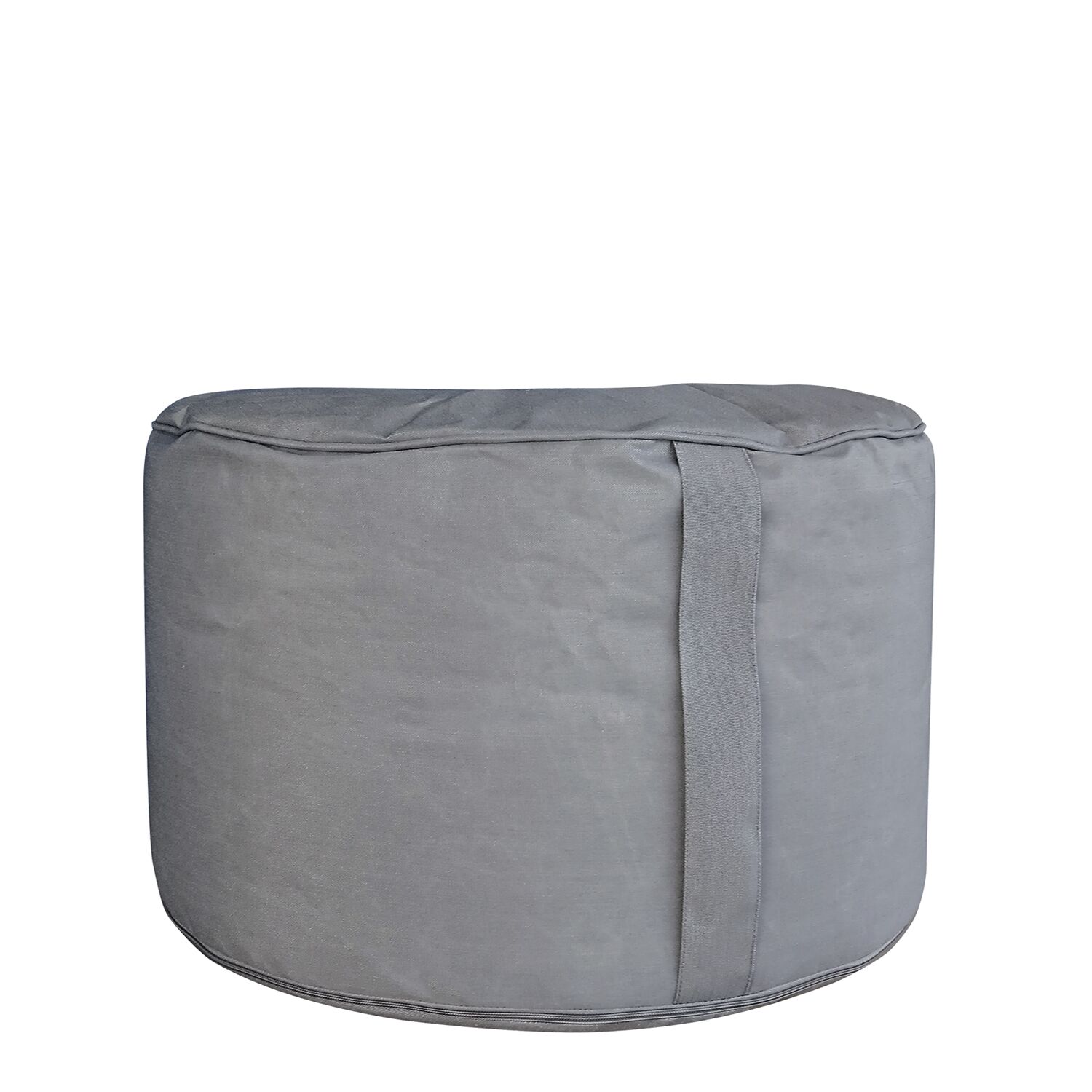 ORIANE Pouf 100% Waterproof With UV Protection Removable Cover Gray Fabric 60x60x34cm