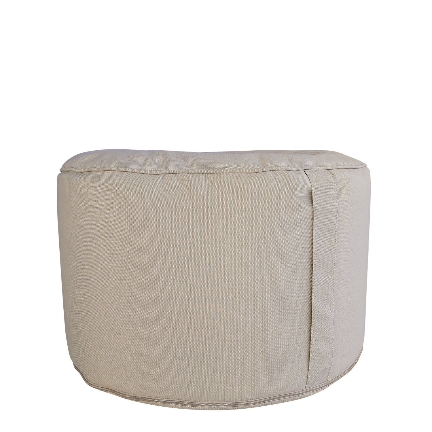 ORIANE Pouf 100% Waterproof With UV Protection Removable Cover Beige Fabric 60x60x34cm