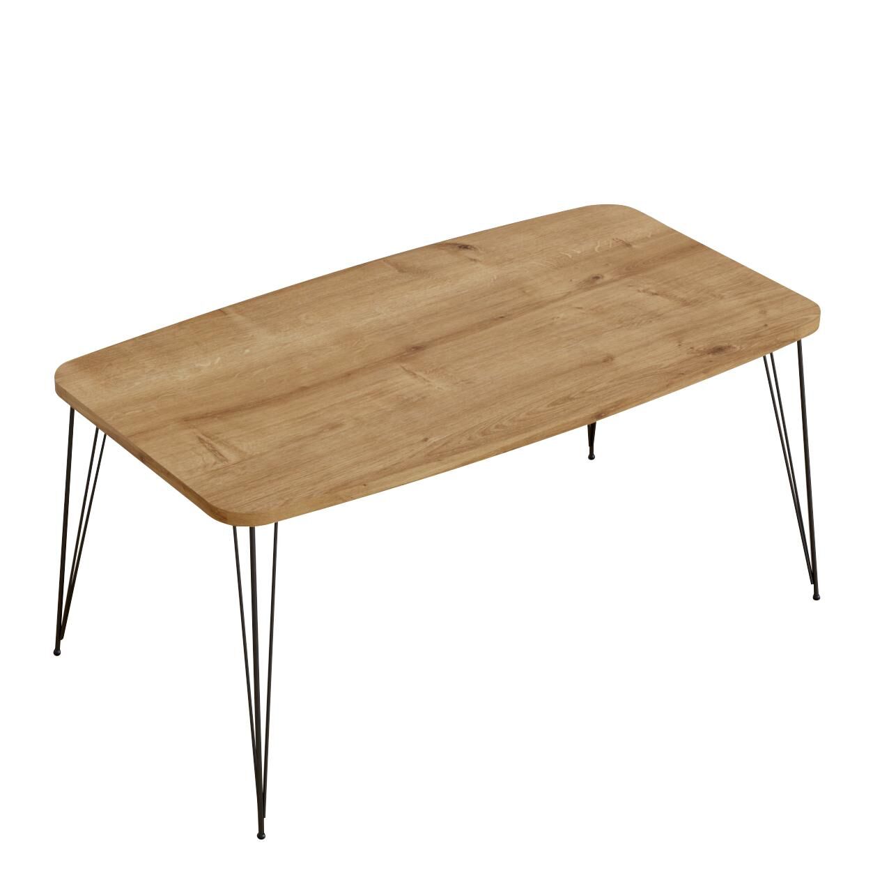 FEMI Coffee Table Oak Chipboard/Metal 50x90x40cm