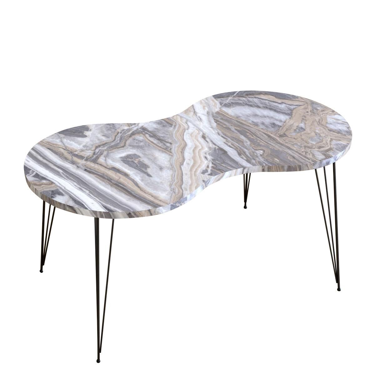 SADE Coffee Table Gray Chipboard/Metal 41x90x40cm