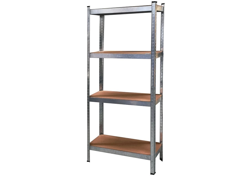 Shelves Heavy Duty Silver/Natural Metal/MDF 75x30x173cm