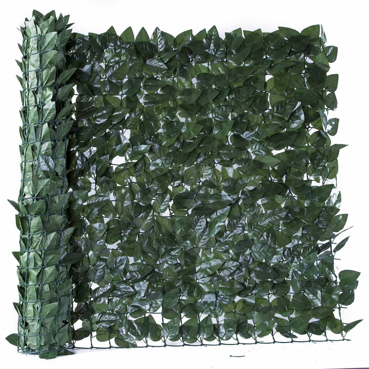 Leaf fence οn plastic mesh 150(h) x 300cm | dark green