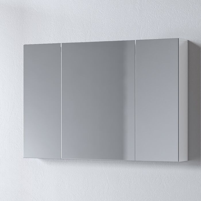 Omega white mirror 100 1 Καθρέφτης OMEGA WHITE 100 3MOM100GLNW με ντουλάπια 95x14x65cm