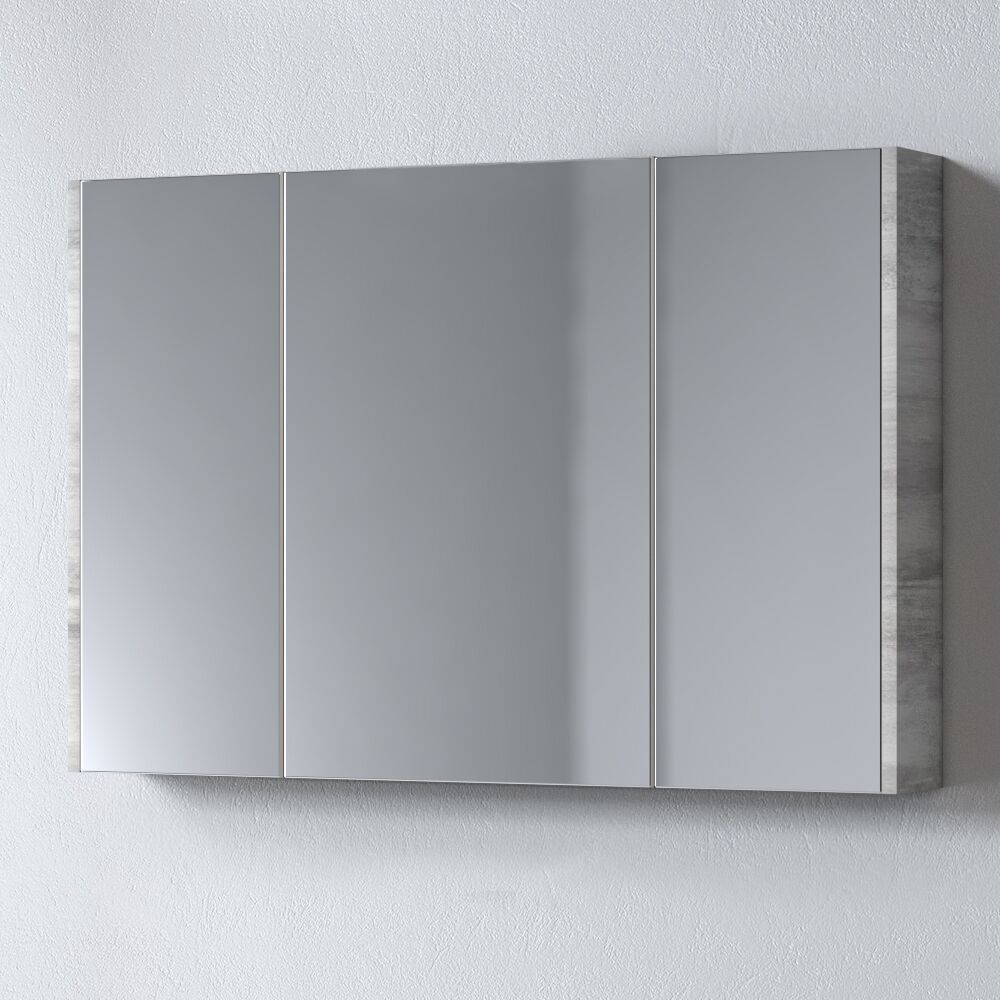 Savina cement mirror 100 1 Καθρέφτης SAVINA CEMENT 100 3MSA100CE0W με ντουλάπια 97x14x65cm