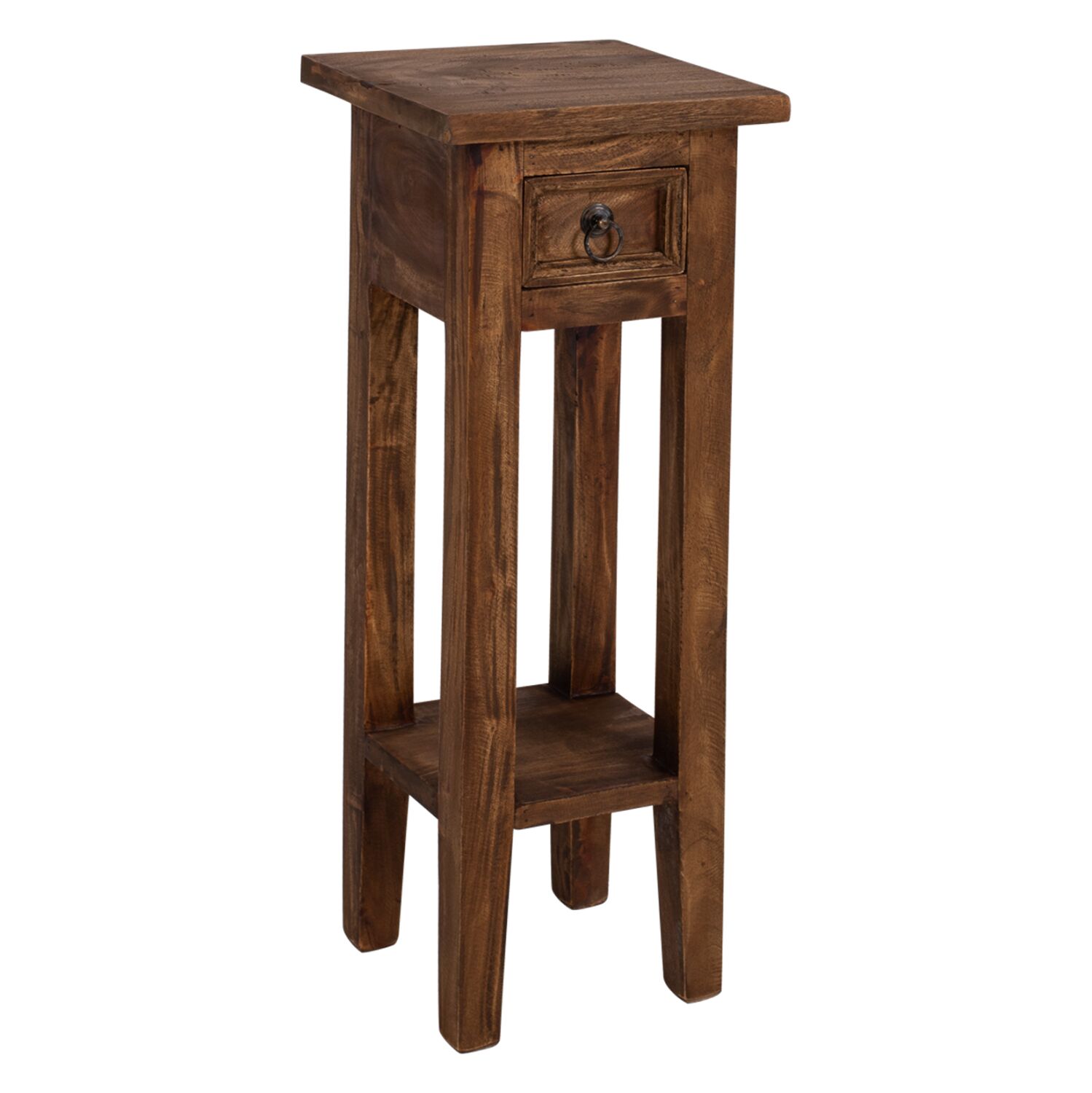 SIDE TABLE MADE OF MAHOGANY WOOD WITH A DRAWER IN NATURAL COLOR 25x25x66,5Hcm.HM9484.01
