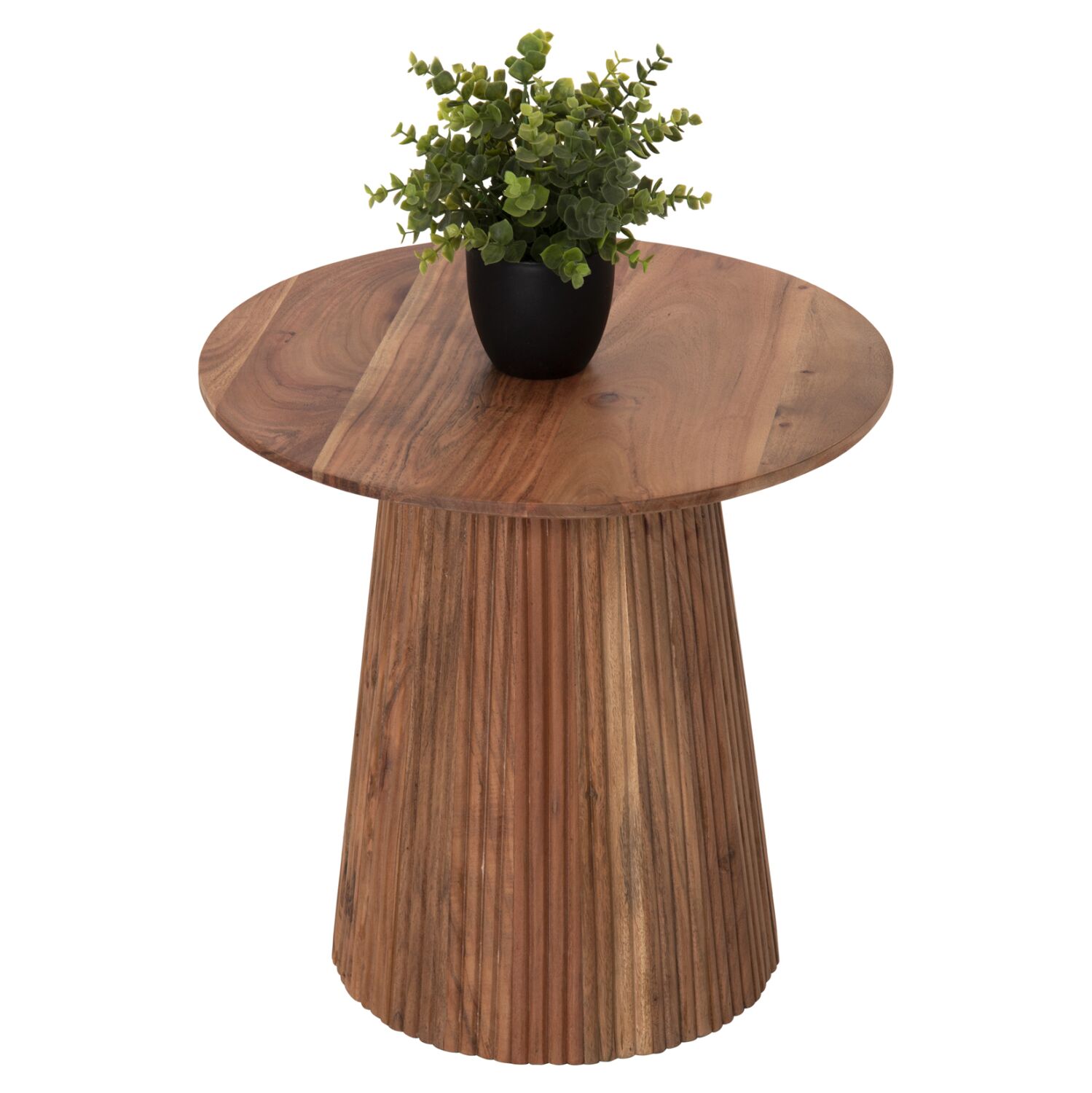 SIDE TABLE ROUND GROOT HM9698 SOLID ACACIA-NATURAL COLOR Φ45x44Hcm.