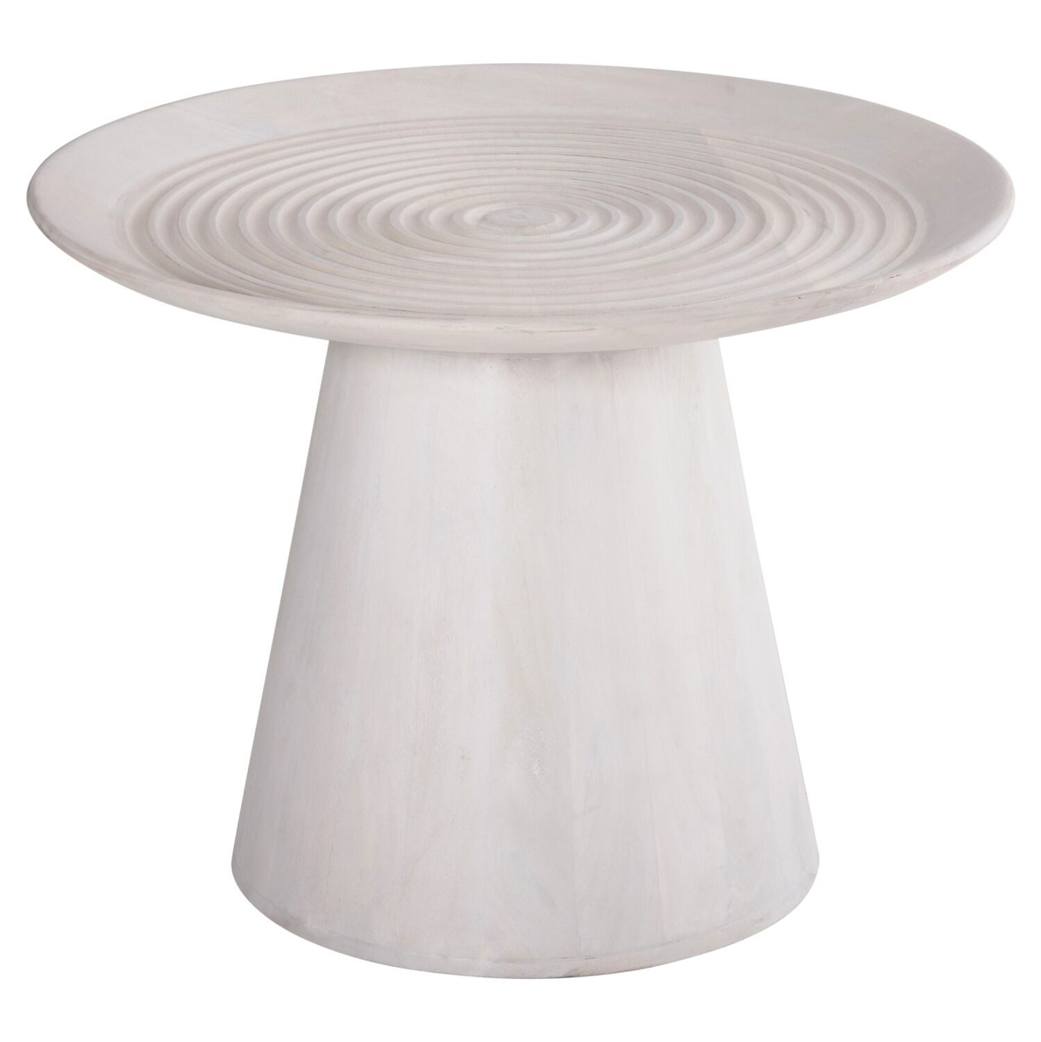 SIDE TABLE ROUND ROSS HM9708 SOLID MANGO WOOD IN WHITE Φ45x48Hcm.
