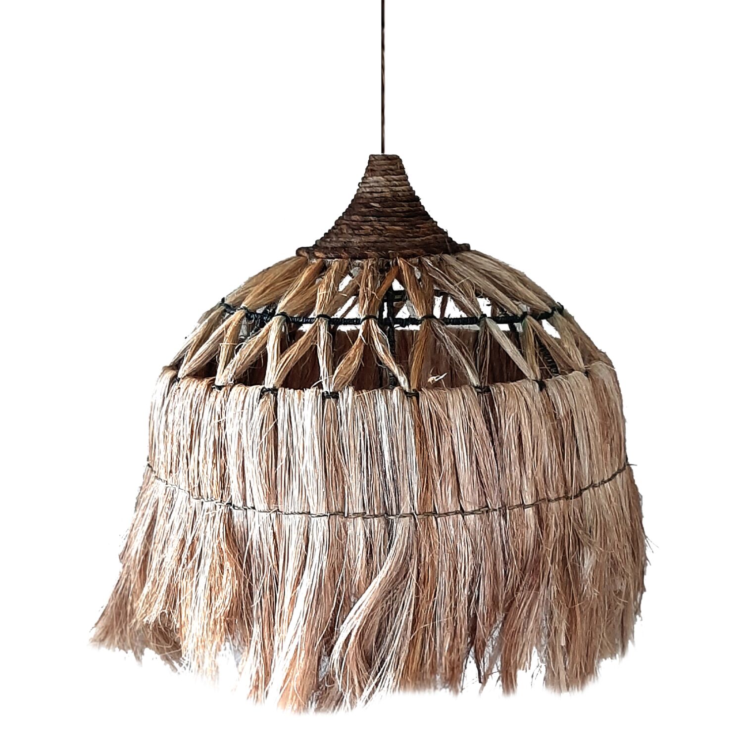 CEILING PENDANT MADE OF ABACA FIBERS IN NATURAL COLOR Φ50x50-80Hcm.HM7760
