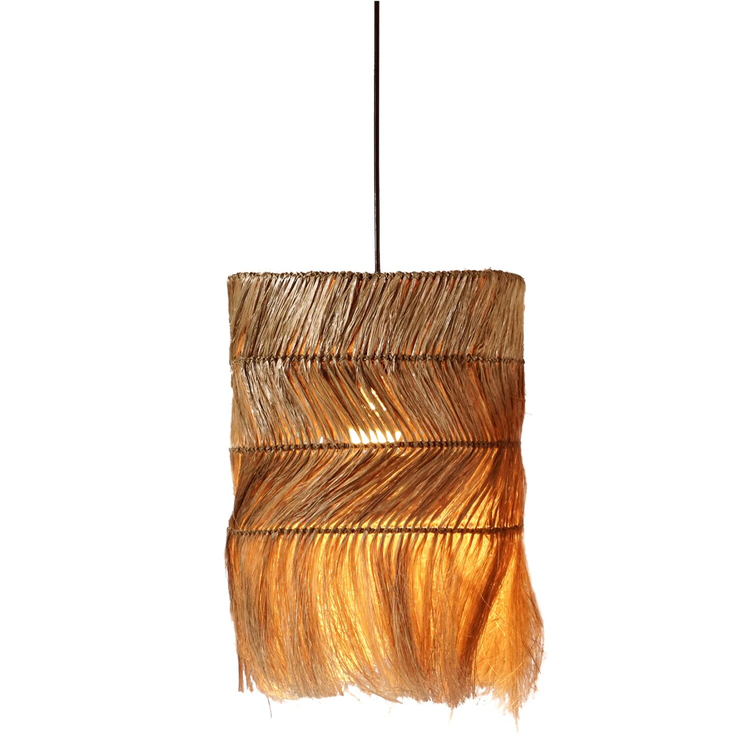 CEILING PENDANT CYLINDRICAL MADE OF ABACA IN NATURAL COLOR 35x35x50Hcm.HM7756