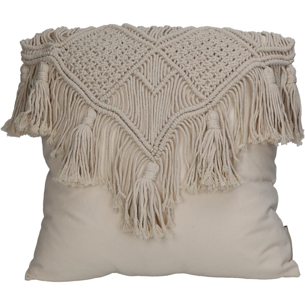 Cushion Macrame Cotton Natural 40x40cm