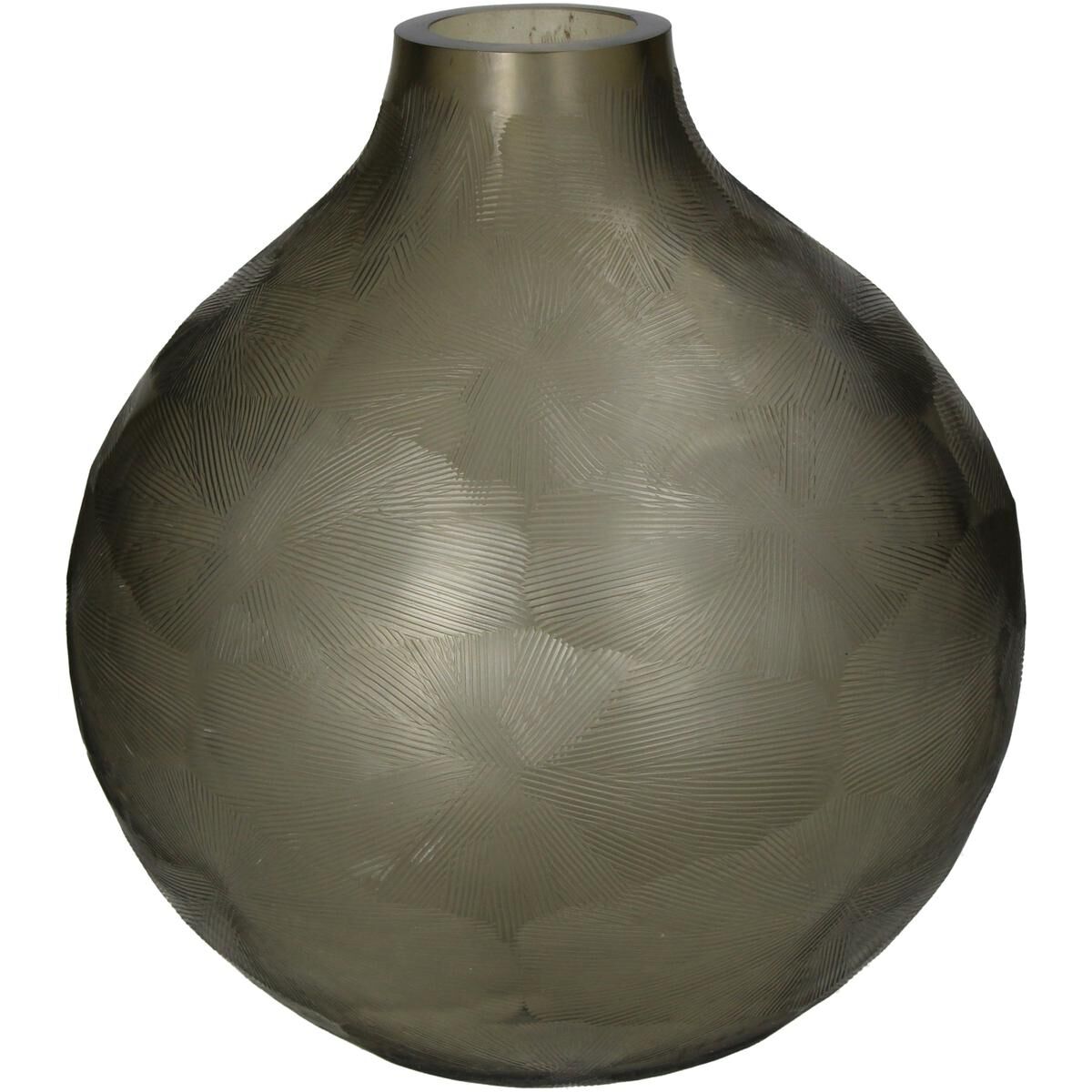 Vase Beige Glass 27x27x30.5cm