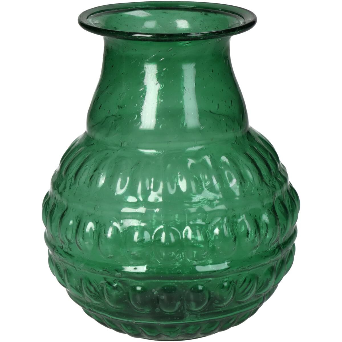 Vase Glass Green 10.5x10.5x13cm