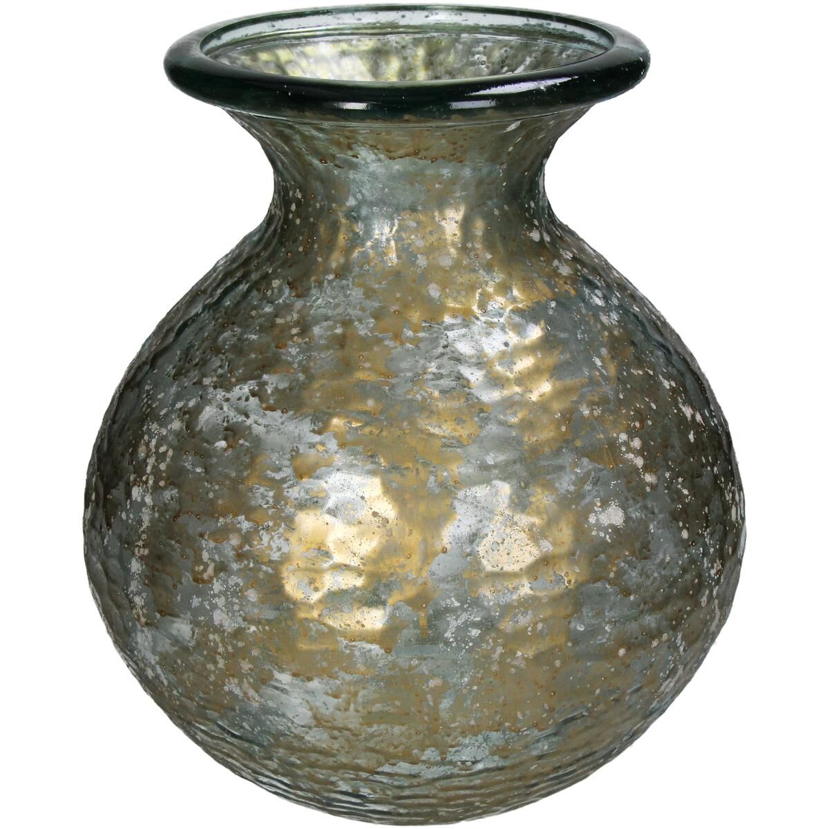 Vase Gold Recycled Glass 29x29x33cm