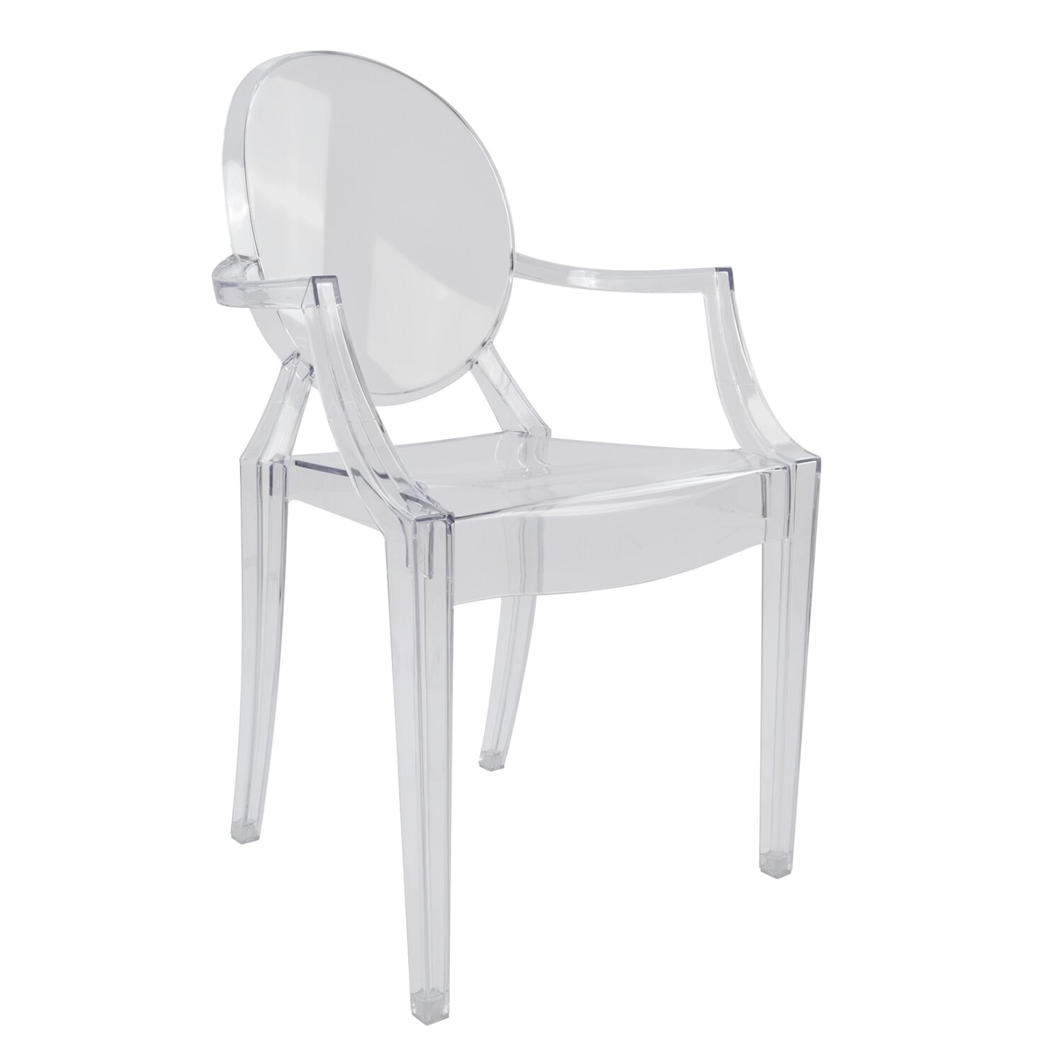 Chair acrylic clear with arms Aramis HM0169 52,2x56,5x92cm