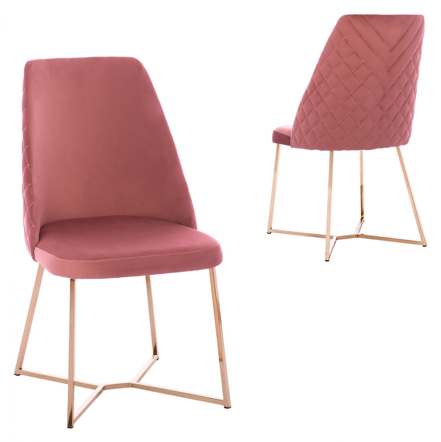 CHAIR “ROSALIND” HM9276.02 DUSTY PINK VELVET WITH METAL LEGS IN GOLD COLOR 49x62x93H CM.