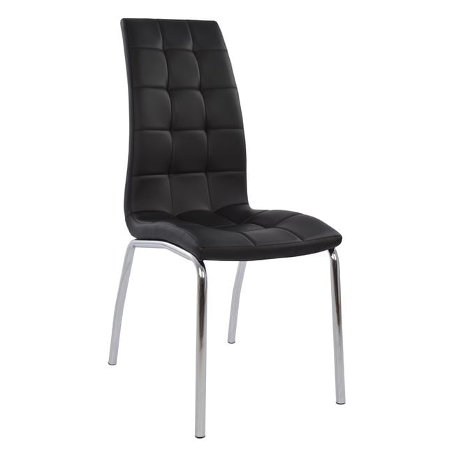 Dining chair Carey HM0175.02 black PU and metallic frame 43x64x100 cm