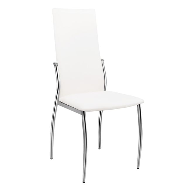 Dining chair Kim HM0080.01 White PU with metallic frame 45X55X99 cm