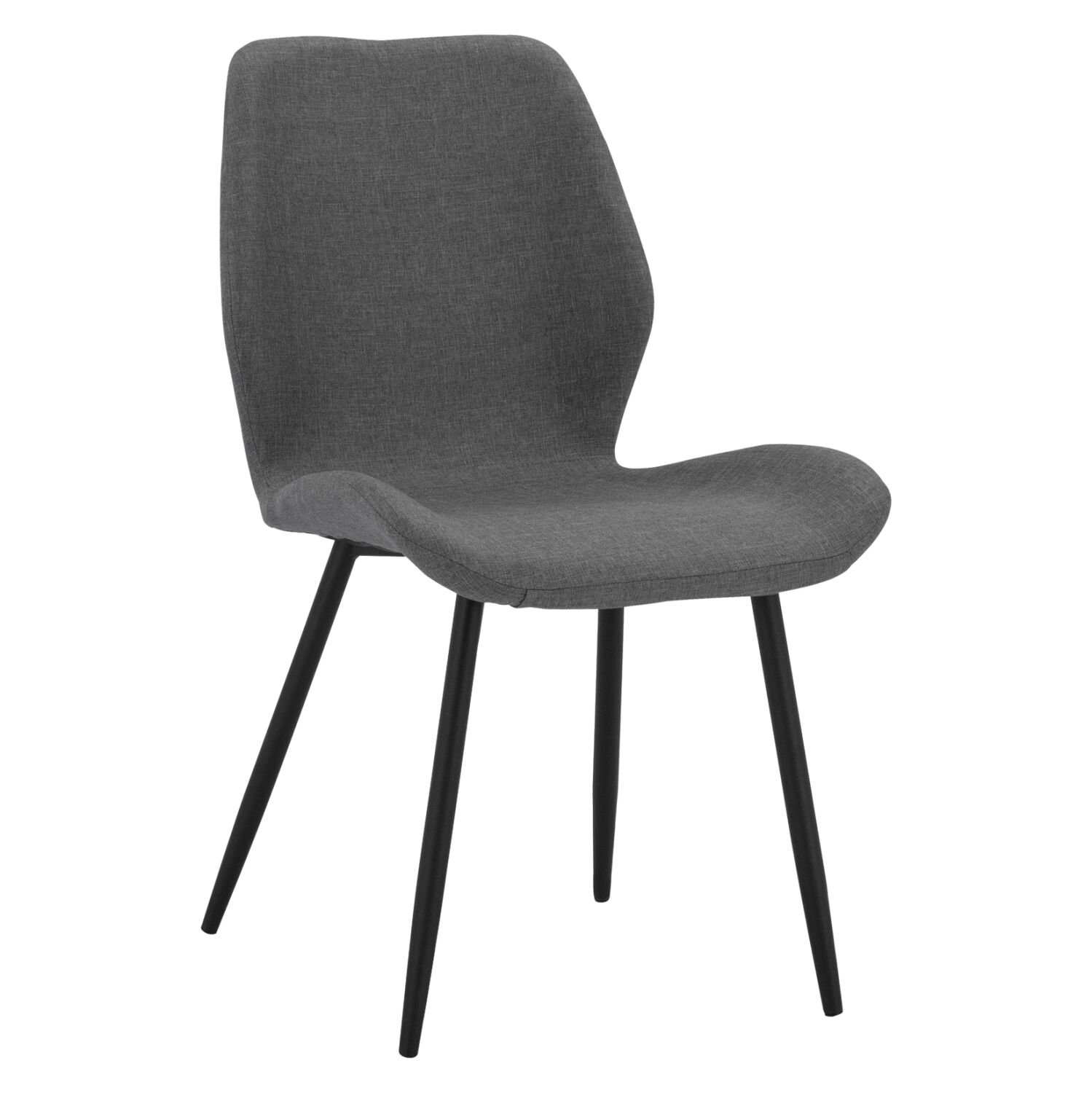 Dining Chair Klay in grey fabric & black metallic frame HM8730.01 49x62,5x87cm