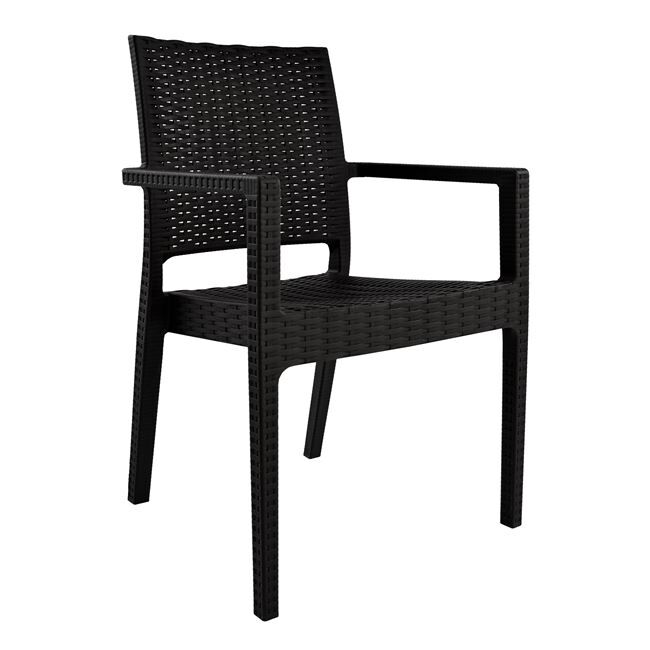 Chair with arms Polypropylene Dark Brown HM5134.02 57x55,5x89 cm