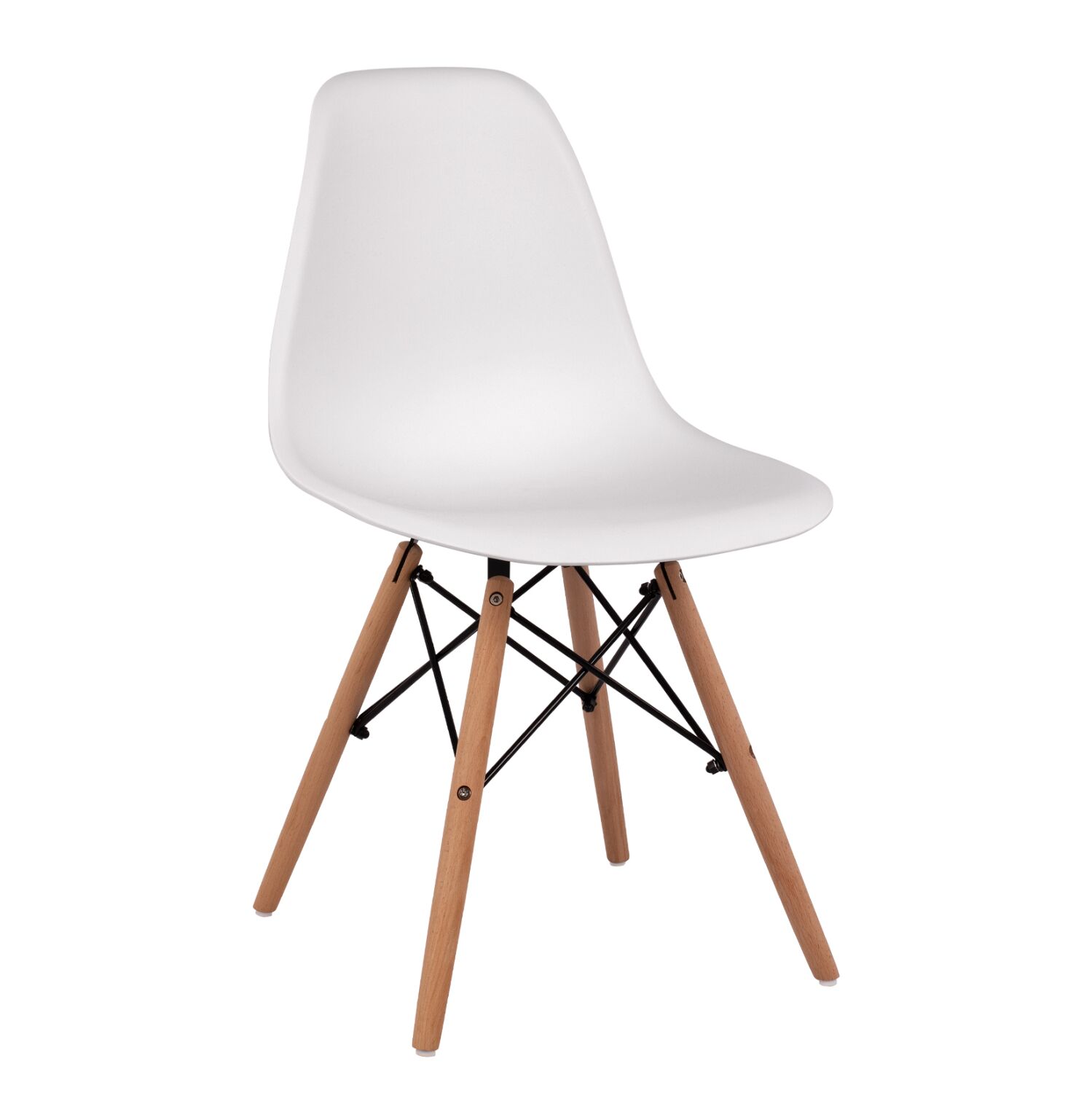 Chair with wooden legs and seat Twistn PP White HM8460.01 46x50x82 cm